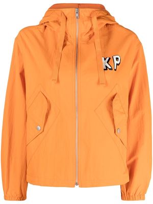 Kenzo logo-print hooded jacket - Orange