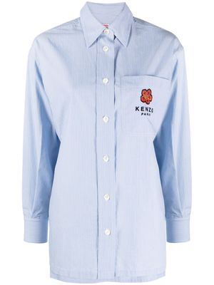 Kenzo logo-print long-sleeve shirt - Blue