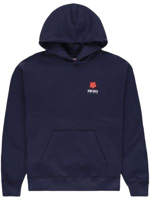 Kenzo logo-print long-sleeves hoodie - Blue