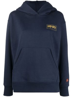 Kenzo logo-print pull-over hoodie - Blue