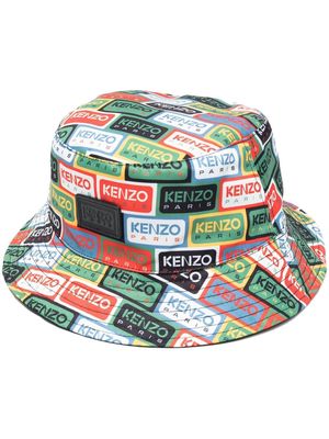 Kenzo logo-print reversible bucket hat - Green