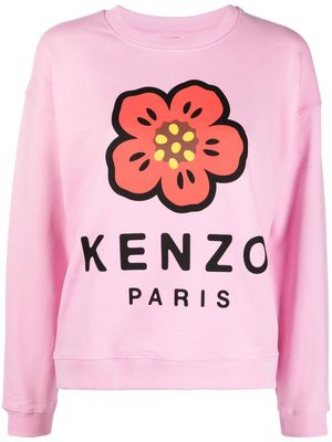Kenzo logo-print round-neck sweatshirt - Pink