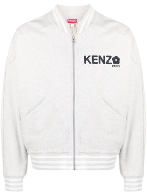 Kenzo logo-print zip-up bomber jacket - Grey