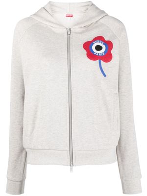 Kenzo logo-print zip-up hoodie - Neutrals