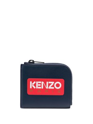 Kenzo logo-print zip-up wallet - Blue