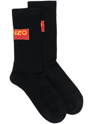 Kenzo logo ribbed socks - Black