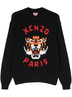 Kenzo Lucky Tiger chunky-knit jumper - Black