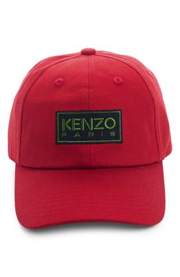 KENZO Men's Paris Logo Baseball Cap in Medium Red