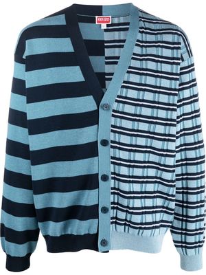 Kenzo mixed-stripe pattern cardigan - Blue