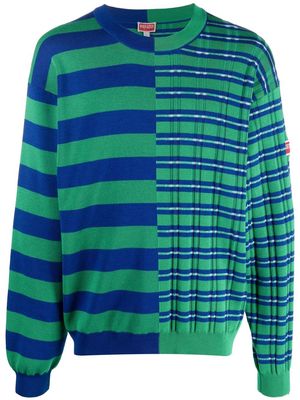 Kenzo mixed-stripe pattern jumper - Green