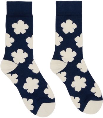 Kenzo Navy Kenzo Paris Floral Socks