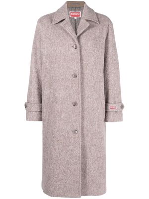 Kenzo notched-collar single-breasted coat - Pink