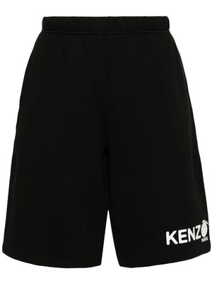 Kenzo Orange-print cotton track shorts - Black