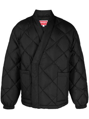 Kenzo padded logo-patch jacket - Black