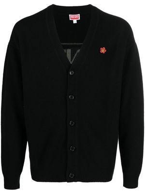 Kenzo patch-detail wool cardigan - Black