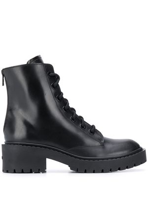 Kenzo Pike lace-up leather ankle boots - Black