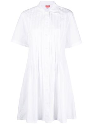 Kenzo pintuck short-sleeve dress - White