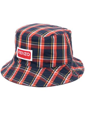 Kenzo plaid-check print bucket hat - Blue