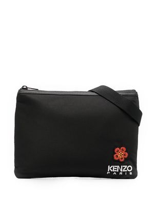Kenzo Poppy-patch messenger bag - Black