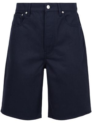 Kenzo poppy-print denim shorts - Blue