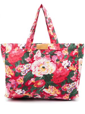 Kenzo Pre-Owned 1980s large floral open-top shopper bag - Pink