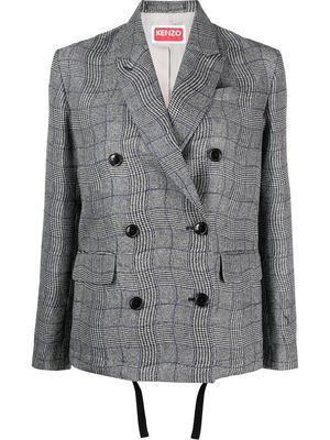 Kenzo Prince of Wales-check double-breasted blazer - Black