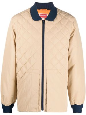 Kenzo quilted-effect finish bomber jacket - Neutrals