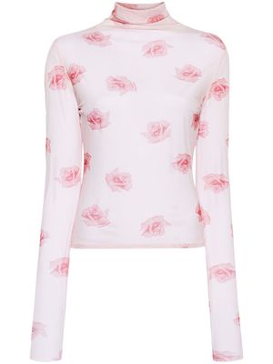 Kenzo rose-print blouse - Pink