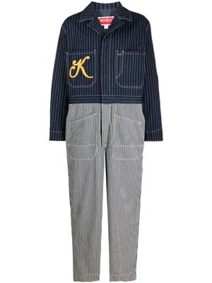 Kenzo Sailor striped denim jumpsuit - Blue