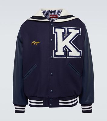 Kenzo Sailor Varsity leather-paneled varsity jacket