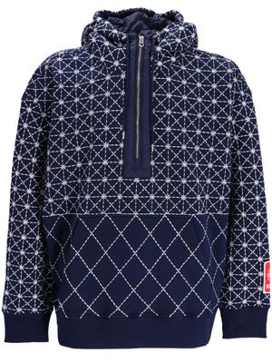 Kenzo Sashiko Stitch cotton hoodie - Blue