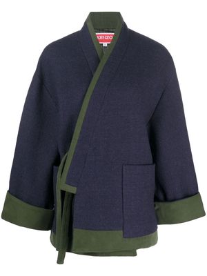 Kenzo side-tie short-sleeve jacket - Blue