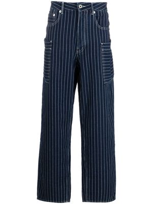 Kenzo straight-leg striped cargo jeans - Blue