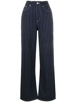 Kenzo stripe-print straight-leg trousers - Blue