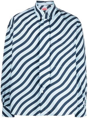 Kenzo striped long-sleeve shirt - Blue