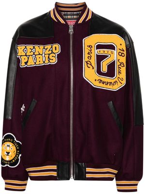 Kenzo Tiger Academy-appliqué varsity jacket - Purple