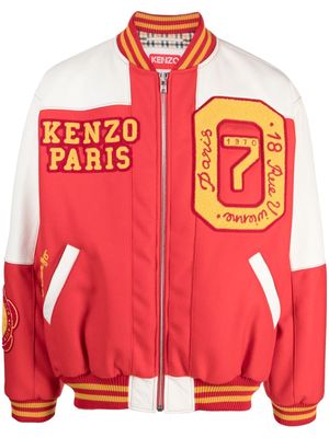 Kenzo Tiger Academy logo-patch bomber jacket - Red