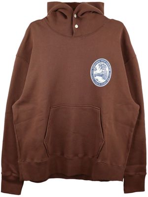 Kenzo Tiger-appliqué cotton hoodie - Brown