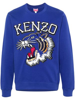 Kenzo Tiger-appliqué sweatshirt - Blue