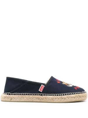 Kenzo tiger embroidered cotton espadrilles - Blue