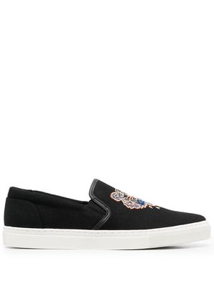 Kenzo Tiger embroidered low-top sneakers - Black