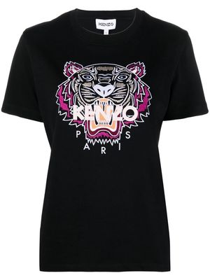 Kenzo Tiger Head embroidered T-Shirt - 99 BLACK
