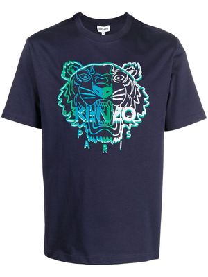 Kenzo Tiger Head-logo cotton T-shirt - Blue