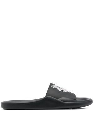 Kenzo Tiger-Head logo-print sliders - Black