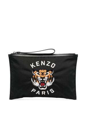 Kenzo Tiger-Head-motif clutch bag - Black