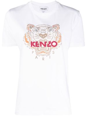 Kenzo Tiger Head-motif embroidered T-Shirt - White