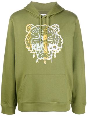 Kenzo tiger-motif hoodie - Green