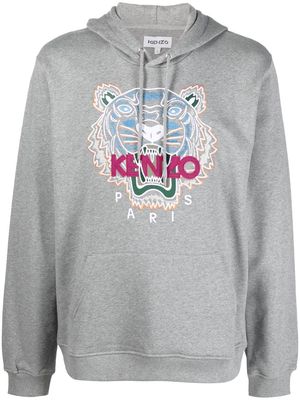 Kenzo tiger-motif hoodie - Grey