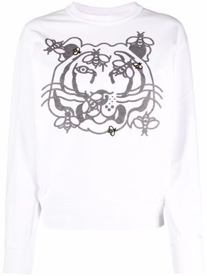 Kenzo tiger-print cotton sweatshirt - White