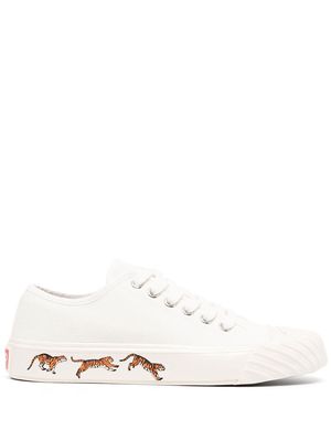 Kenzo Tiger-print lace-up sneakers - White